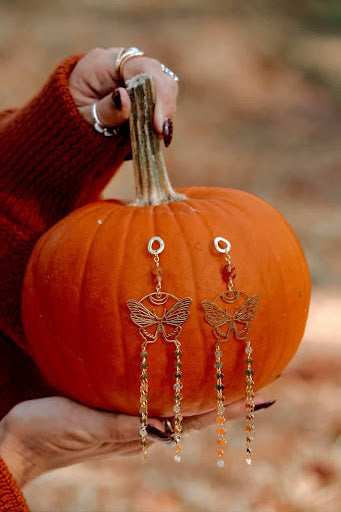 Warm Amber Wings Earrings