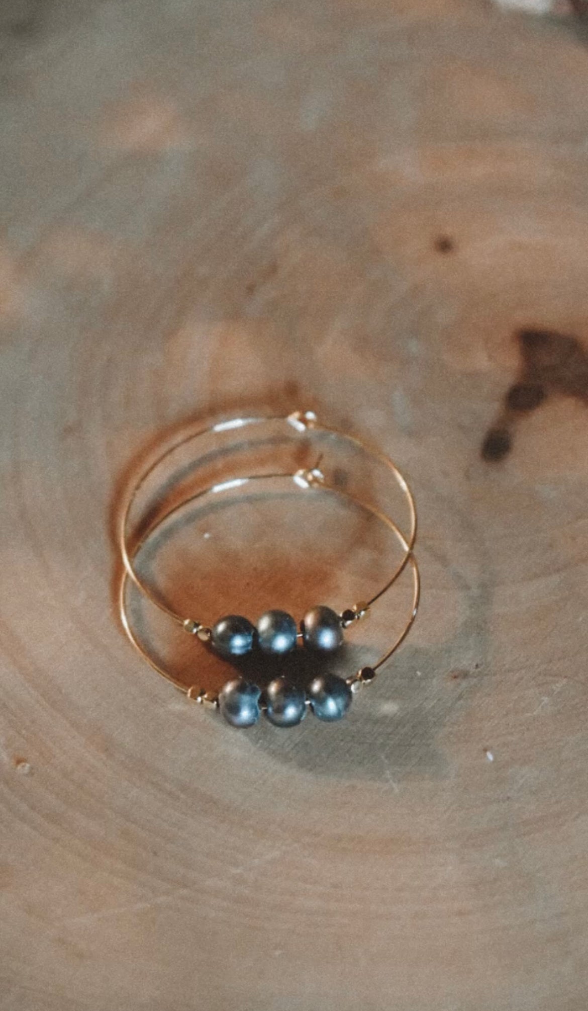 Peacock Pearl Hoops