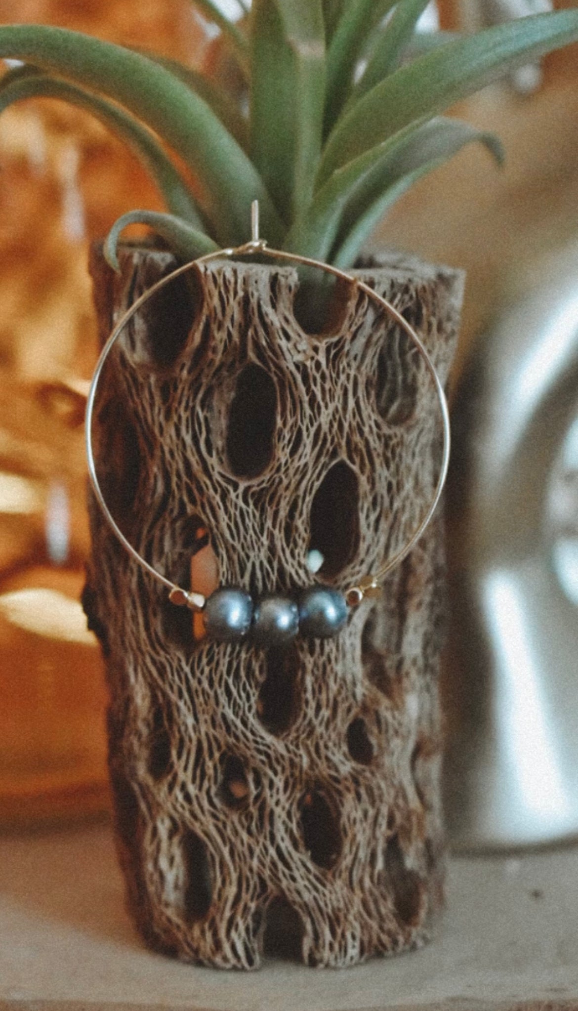Peacock Pearl Hoops