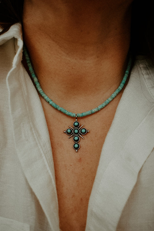 Turquoise Cross Necklace