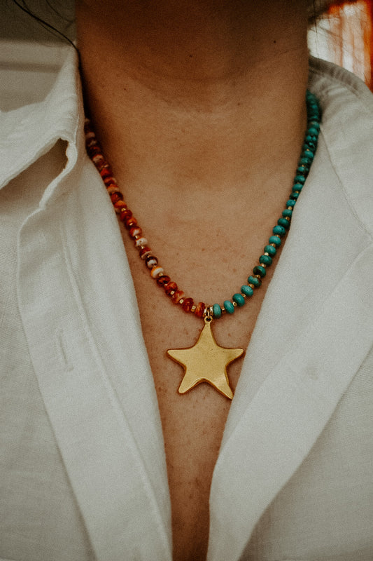 Orange Star Necklace