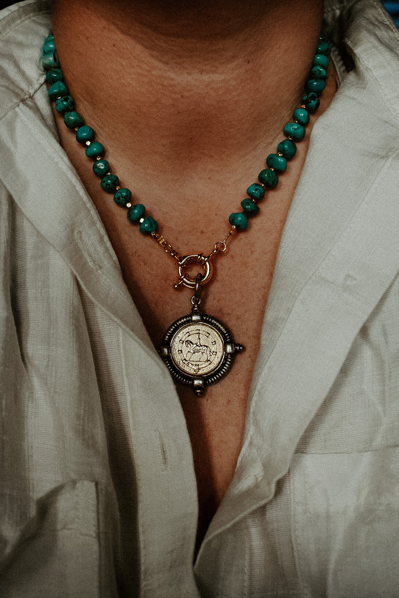 Two Toned Horse Necklace