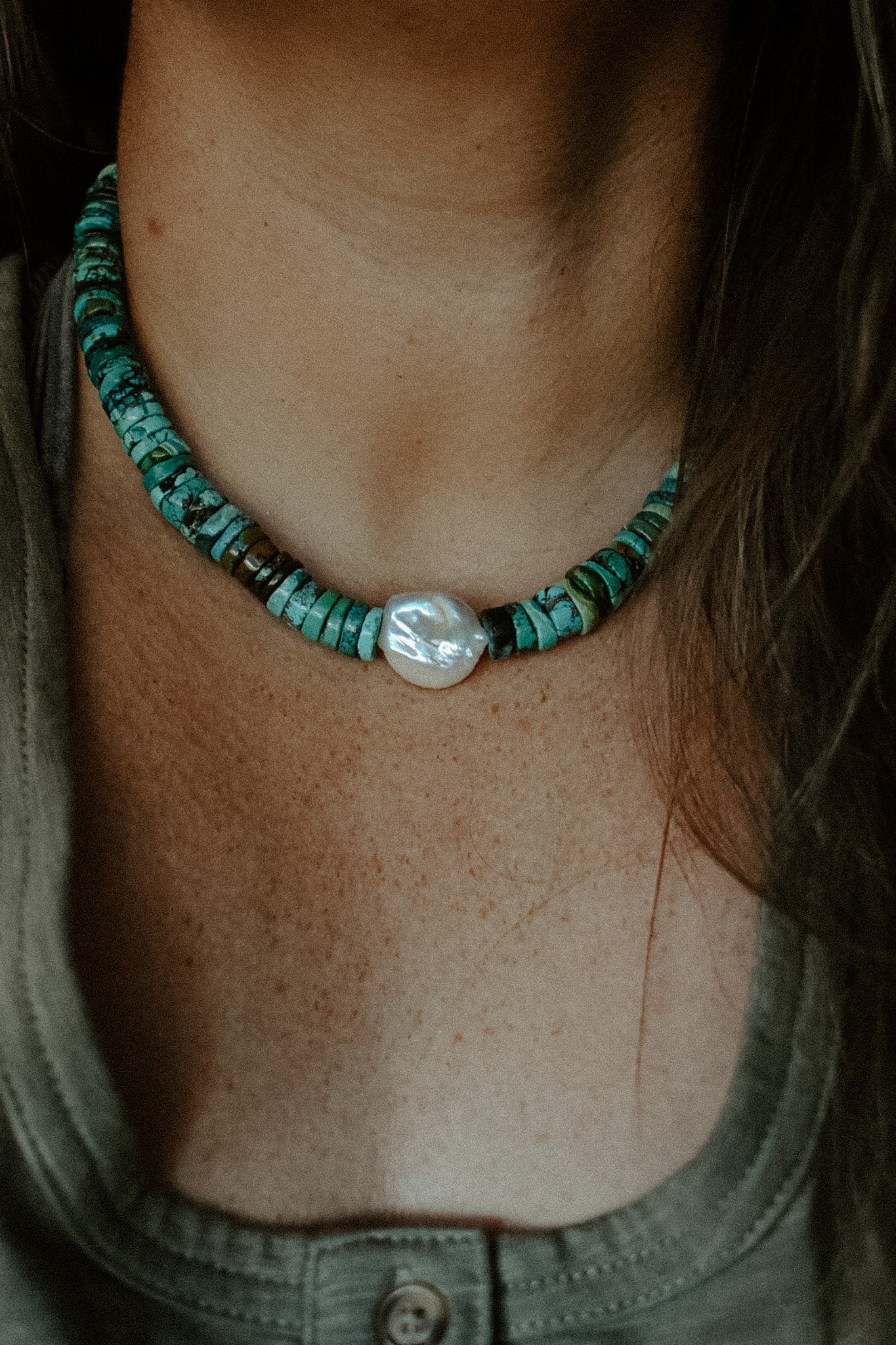 Turquoise Pearl Necklace