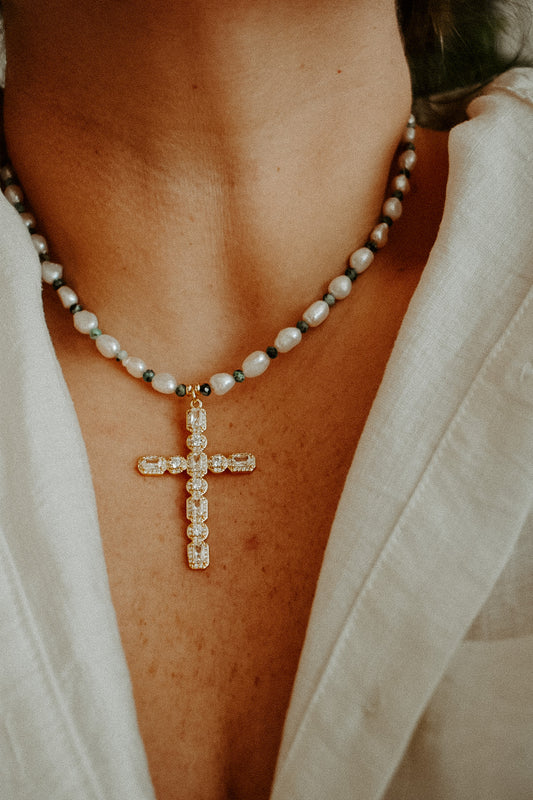 Pearl Cross Necklace