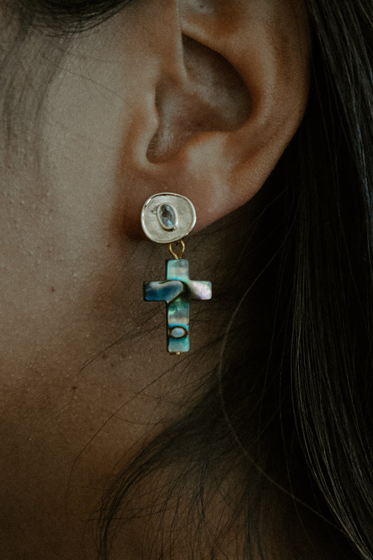 The Halo Cross Earrings
