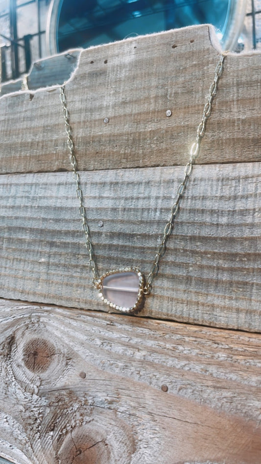 Pink Sea Glass Necklace