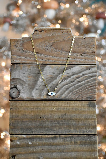 Mother of Pearl Evil Eye Necklace