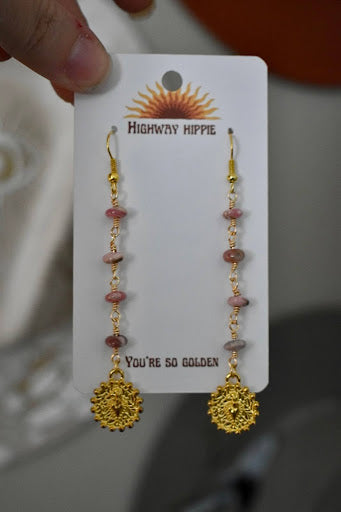 Rhodochrosite Charmed Earrings