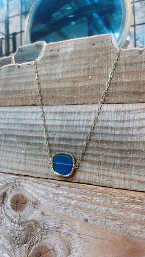 Cobalt Blue Sea Glass Wire Wrapped Pendant and Necklace - Choose Sterling  Silver Chain or Leather Cord - Made to Order