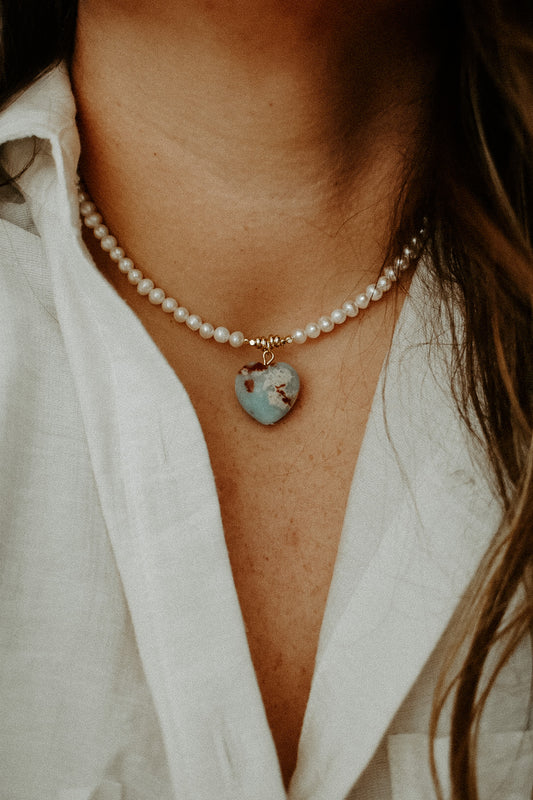 Aqua Pearl Necklace