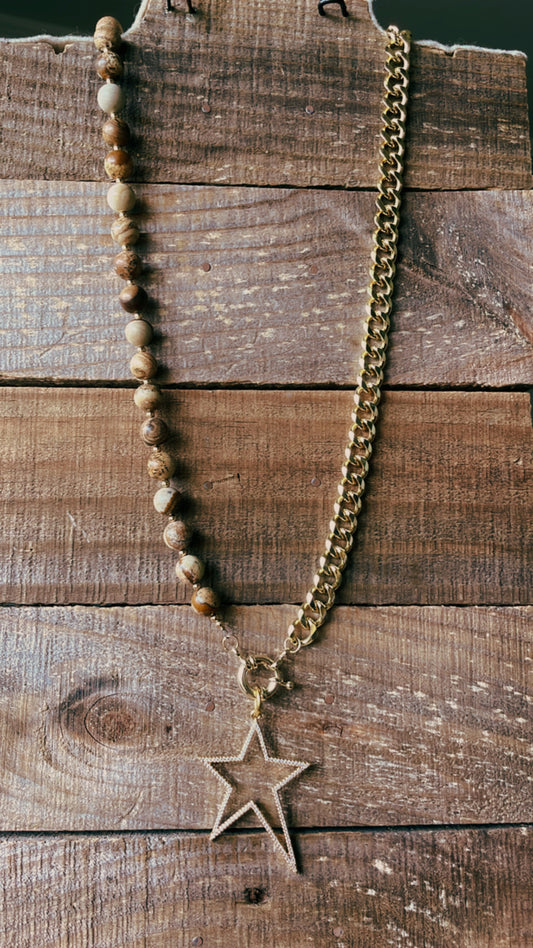 Picture Jasper Star Necklace